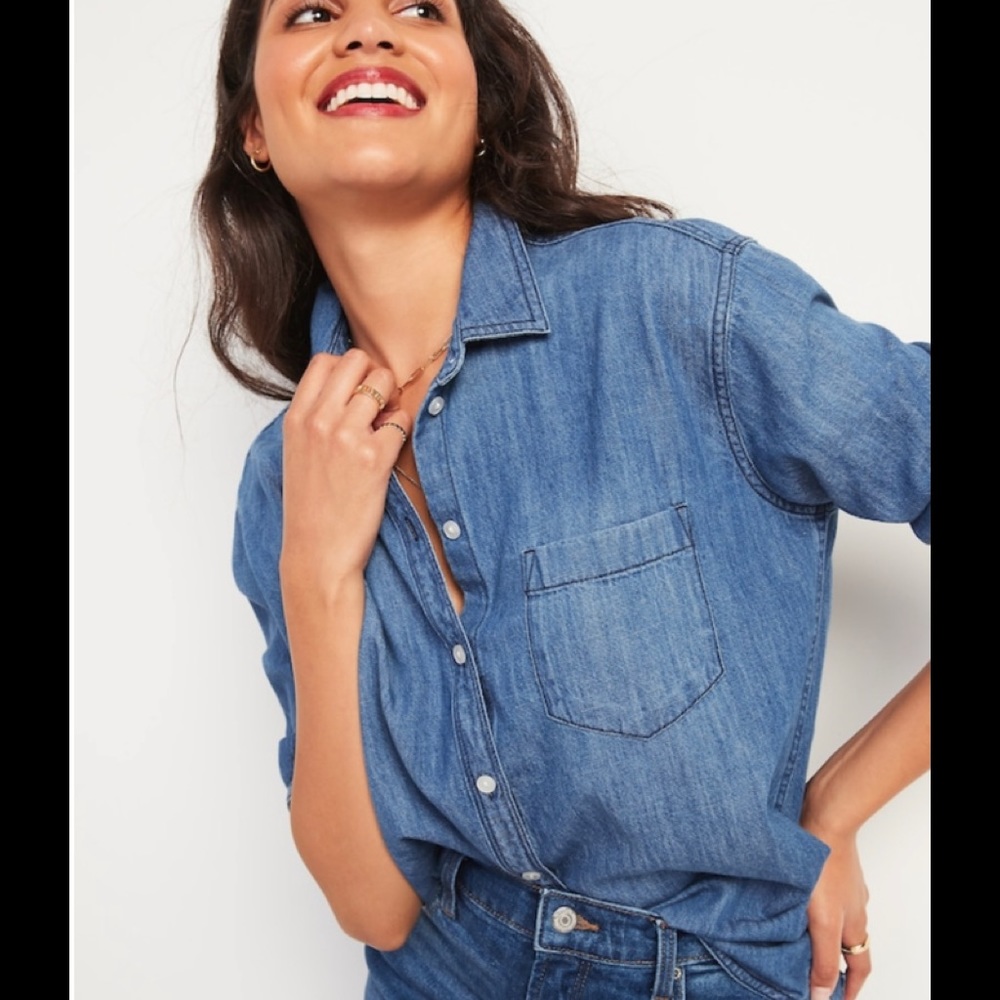 Chambray Jean button up women’s shirt